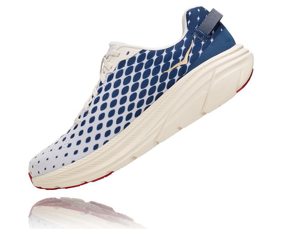 Hoka Australia One One Rincon 2 - Mens Running Shoes White/Blue - KMXTL-2038